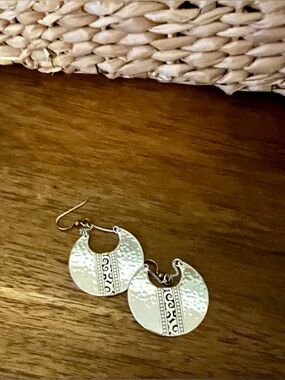Brighton Silver Circular Filigree Drop Earrings -